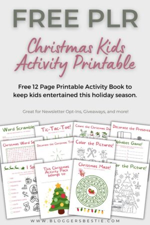 Free PLR: Kids Christmas Activity Book Printable